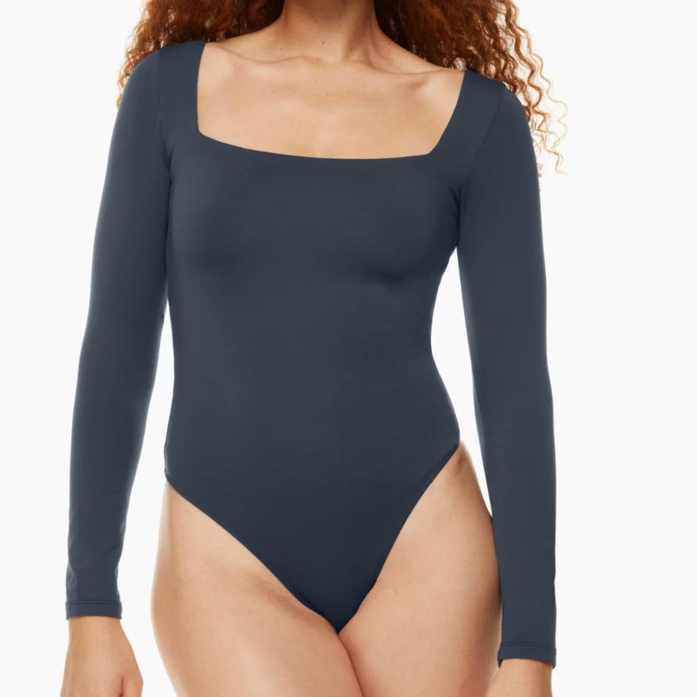 Aritzia Long Sleeve Bodysuit in Dark Gray
